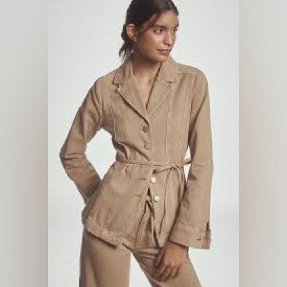 Damson Madder Francie Tie Waist Denim Blazer size 6